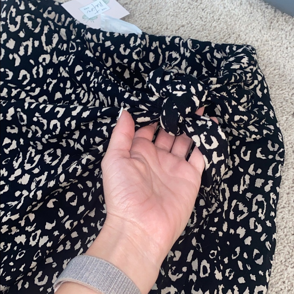 cheetah tie skirt